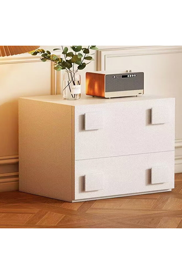 Multipurpose Use Modern Retro Style Minimalist Design Durable Solid Wood Bedside Table - 1