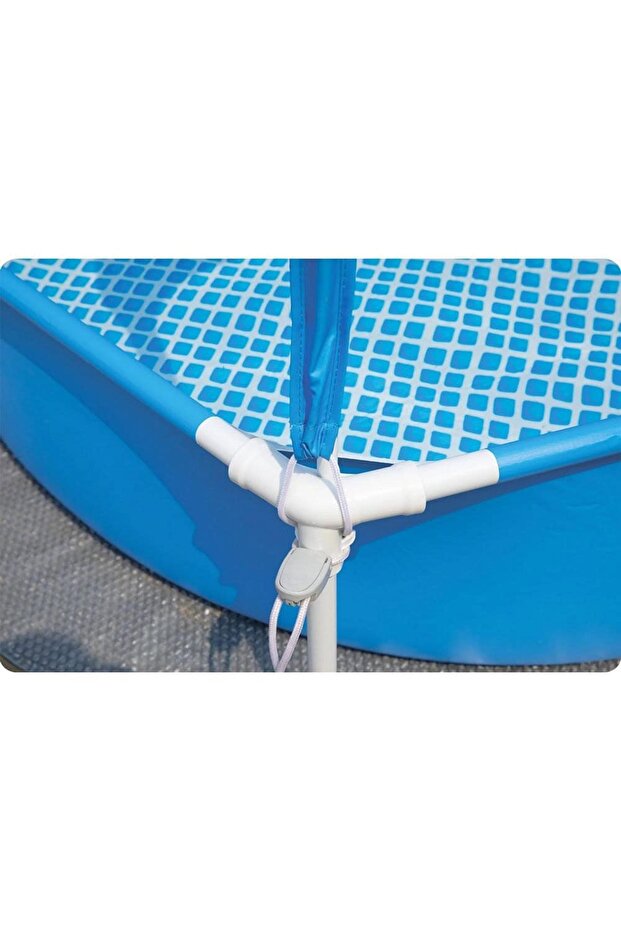 Intex swimming pool, with frame and roof, durable 3-layer PVC material, round shape, capacity... - 5