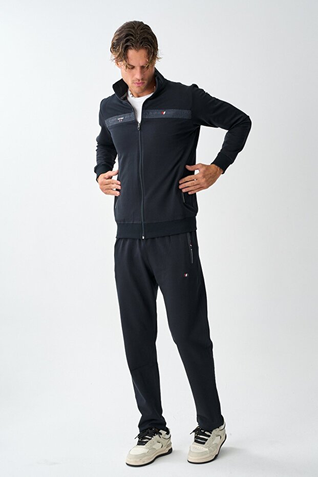 Men's Two Thread Large Size Sweat Suit Set E216 - 2
