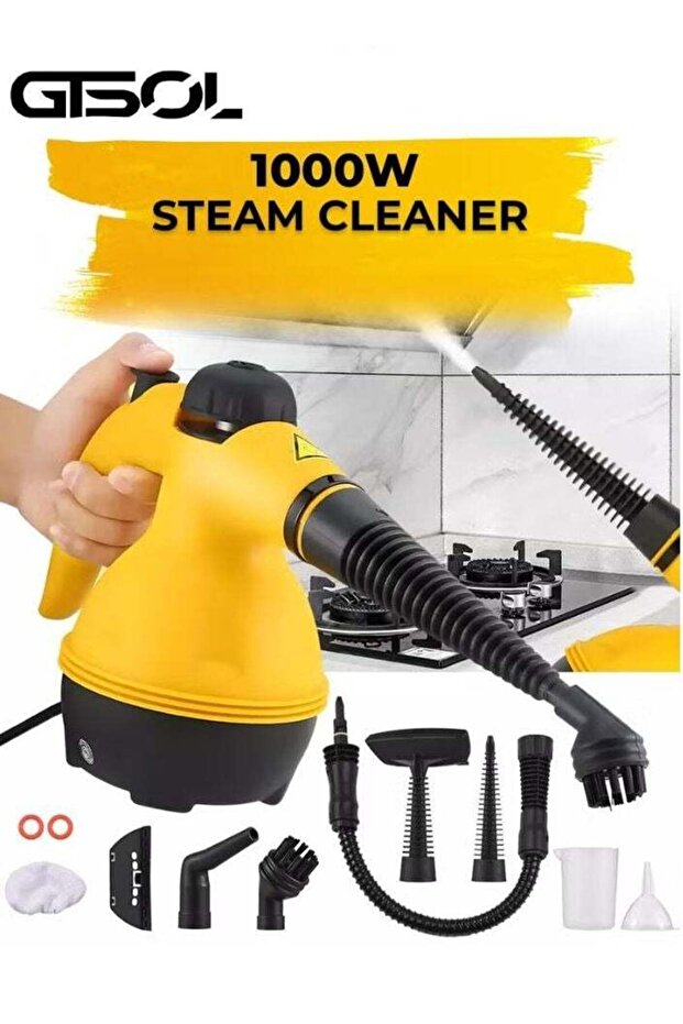 GTSOL Portable Handheld Steam Cleaner 1000W – Multi-Purpose High-Pressure Steamer with 9 Accessori