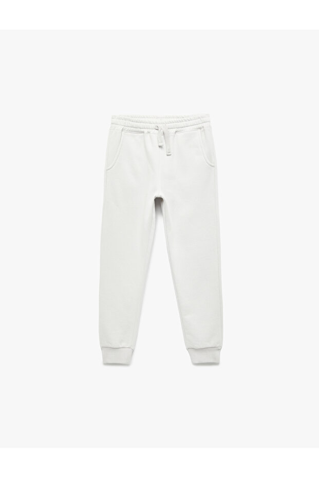 Cotton Waist Lace-Up Jogger Sweatpants