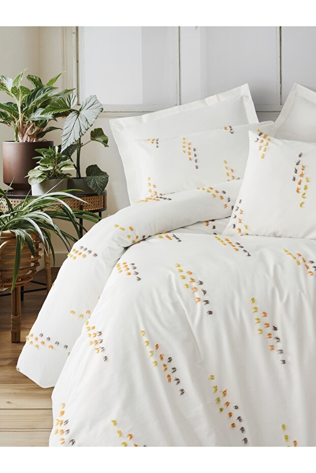 Twirly Double Duvet Cover Set Feya Cinnamon