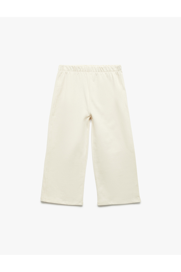 Elastic Waistband Wide Leg Sweatpants