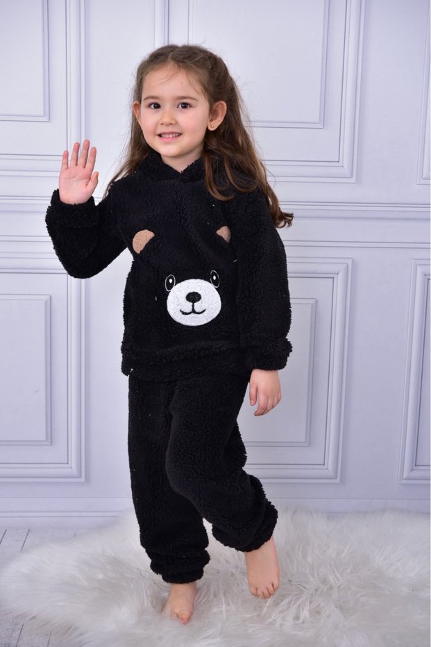 Cute Animal Embroidery Hoodie Long Sleeve Fleeciness Welsoft Children's Bottoming Suit