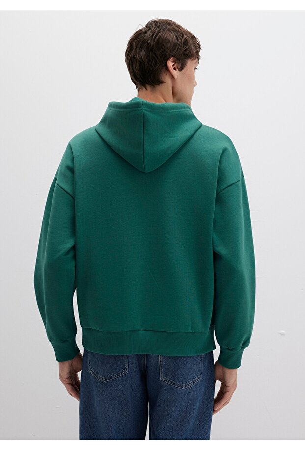 logo baskılı kapüşonlu oversiz sweatshirt - 3