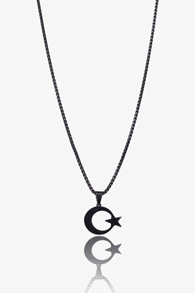 Ay Yıldız Çelik Kolye - 1