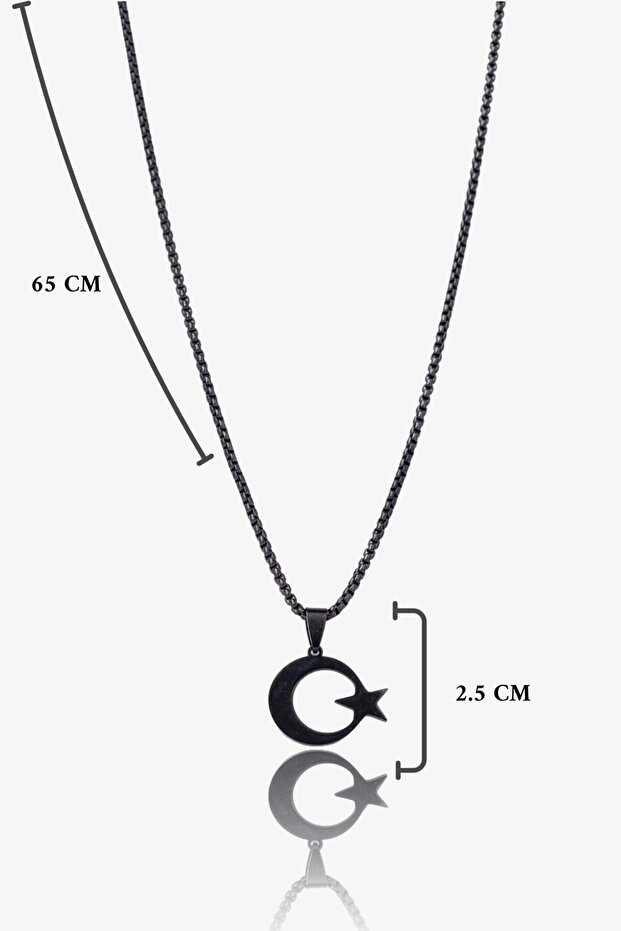 Ay Yıldız Çelik Kolye - 5