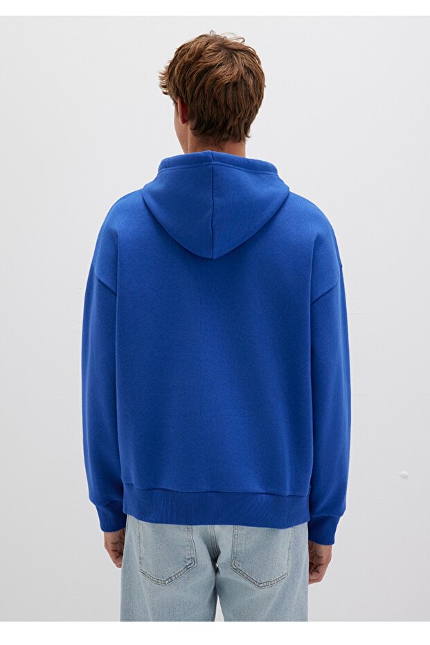 logo baskılı kapüşonlu oversiz sweatshirt - 3