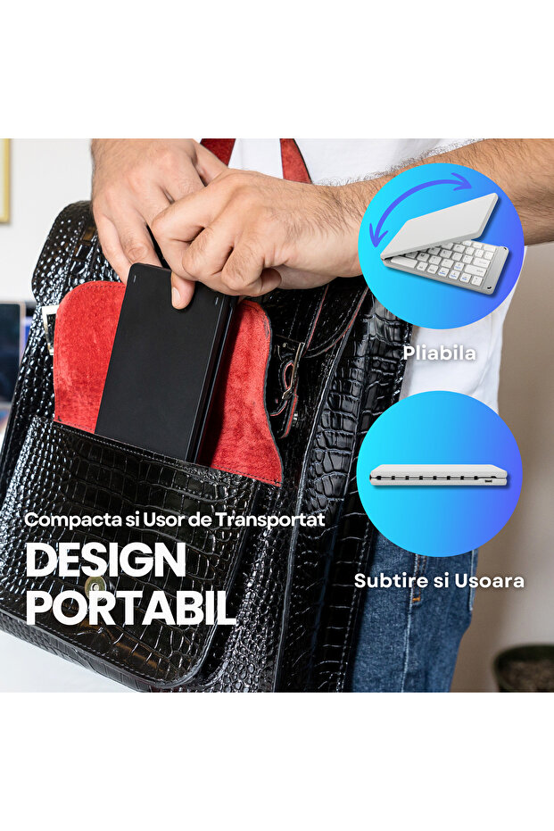 Universal Foldable Keyboard, wireless, Bluetooth connection, compatible with Windows, Android, IOS - 5