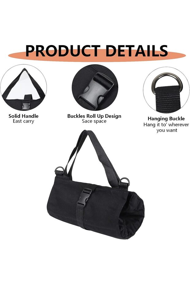 Super Roll Tool Roll, Multi-Purpose Roll Up Tool Bag, Wrench Roll, Canvas Tool Organizer Buc - 3