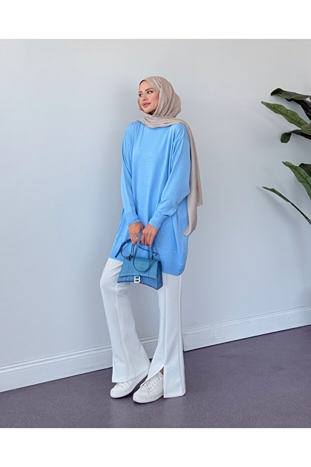 Taşlı Merserize Tunik - 4