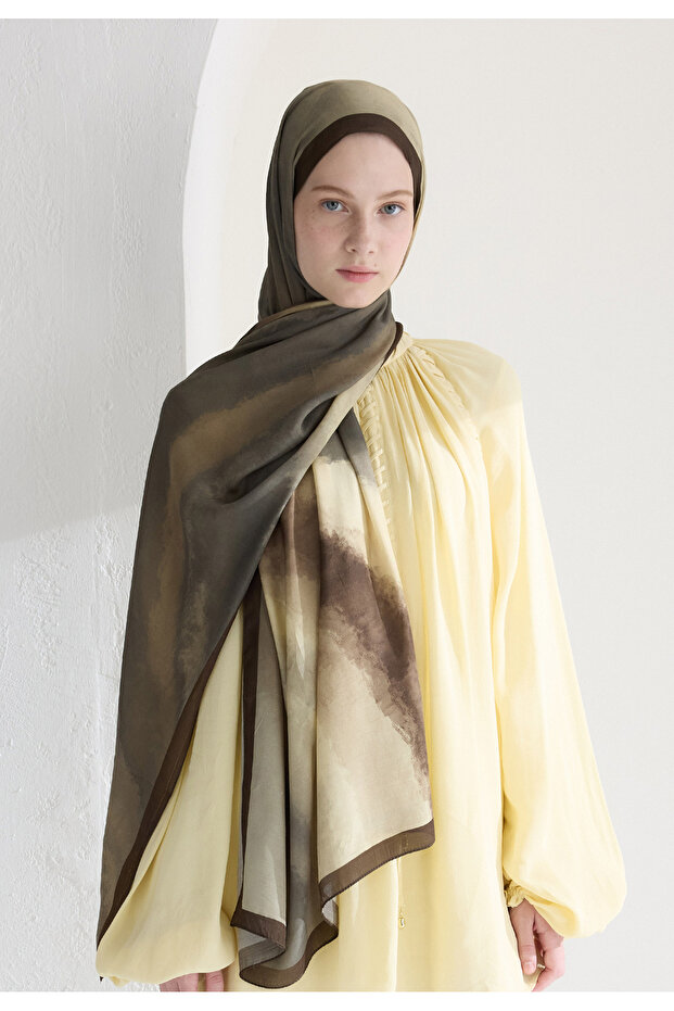 OMBRE FLOŞ VİSKON ŞAL BEJ - 1