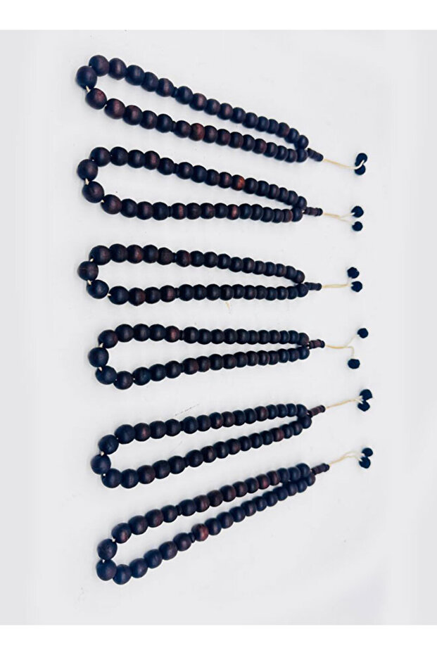 Black Zaytoon Olive Wood Prayer Beads/Tasbih – 33 Beads Rosary – 6 Pieces Set – 10mm Bead Size