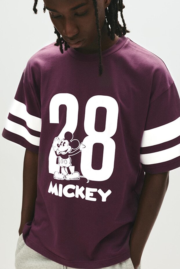 Kısa kollu Mickey Mouse baskılı t-shirt - 2