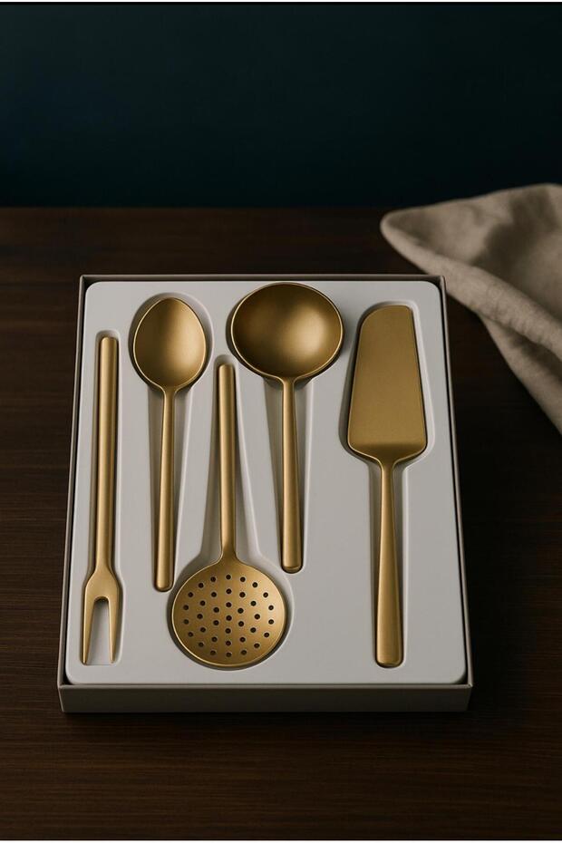 5 PARÇA ELİT ÇELİK SERVİS SETİ - 1