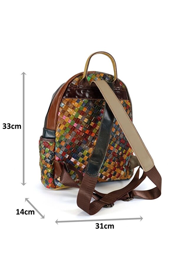 Rucsac dama multicolor piele naturala - 2