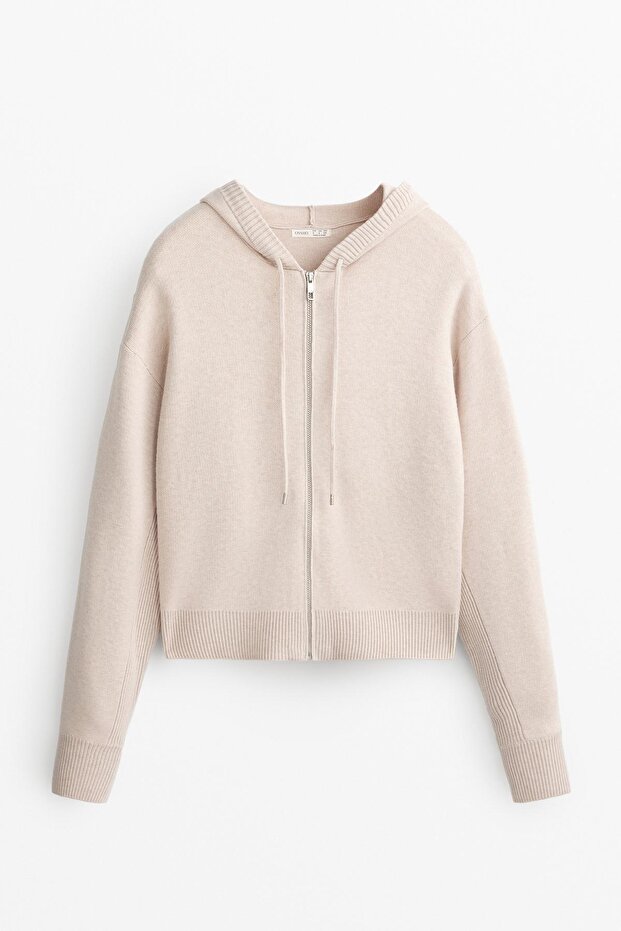 Kapüşonlu triko ceket - 6