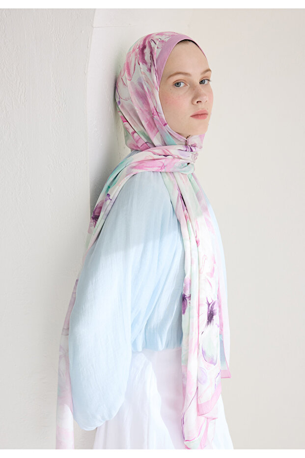 SOFT FLORA FLOŞ VİSKON ŞAL GÜLPEMBE - 4