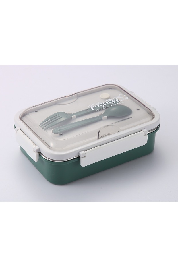 Green Color 3 Compartment Stainless Steel Lunch Box Lunch Box