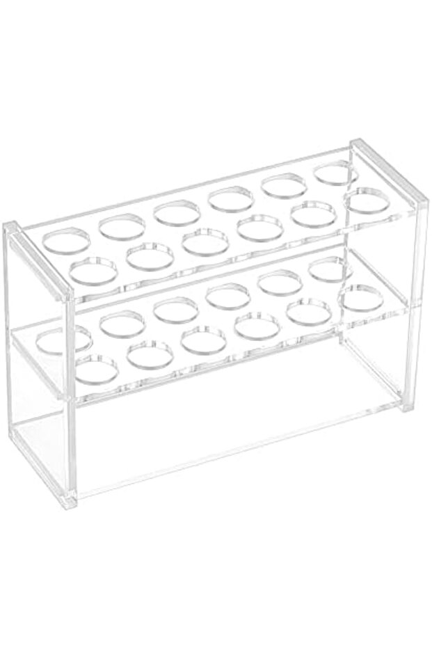 حامل أنابيب اختبار أكريليك شفاف مزود بـ 12 مقبسًا (4.7 × 14 × 8.95 سم)