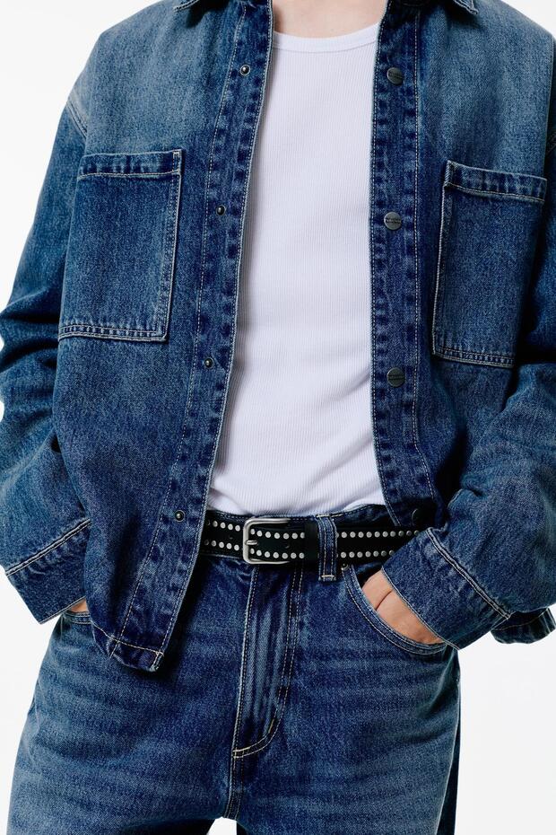 Zımbalı suni deri kemer - 1