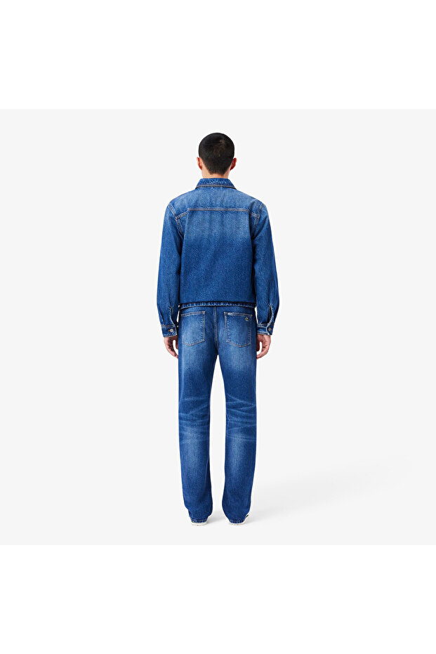 Erkek Straight Fit Lacivert Jean Pantolon - 3