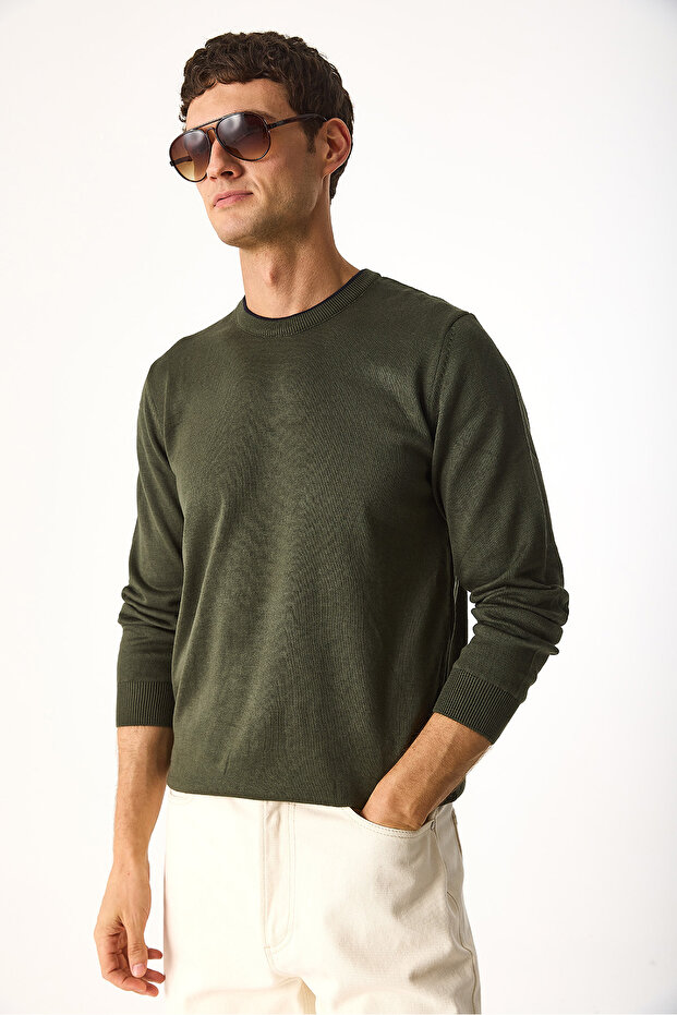 Bisiklet Yaka Regular Fit Basic Triko - 8