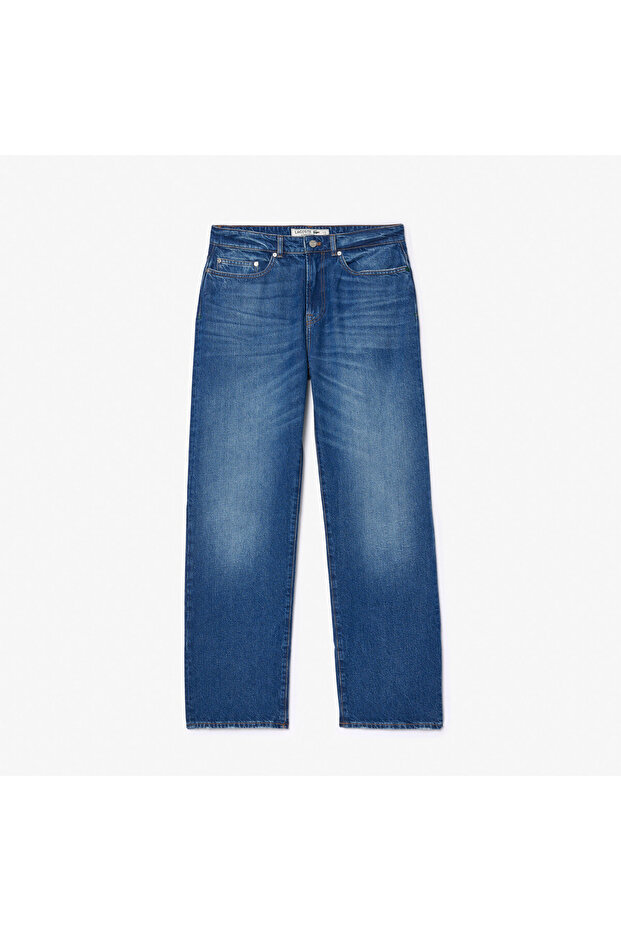 Erkek Straight Fit Lacivert Jean Pantolon - 4