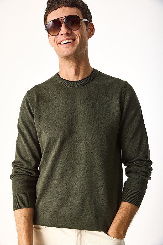 Bisiklet Yaka Regular Fit Basic Triko - 4