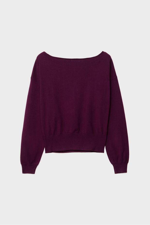 Geniş yaka triko kazak - 7