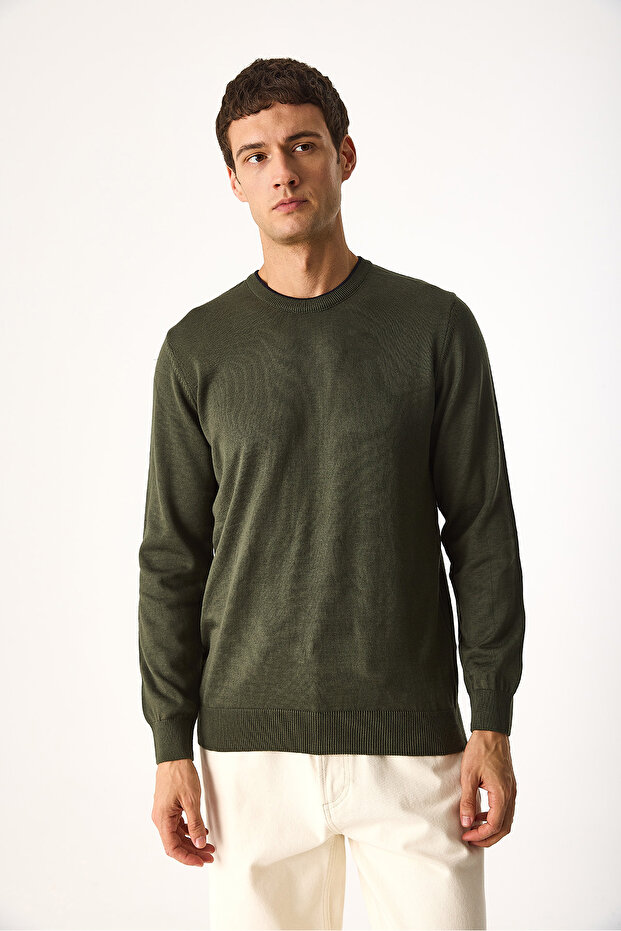 Bisiklet Yaka Regular Fit Basic Triko - 2