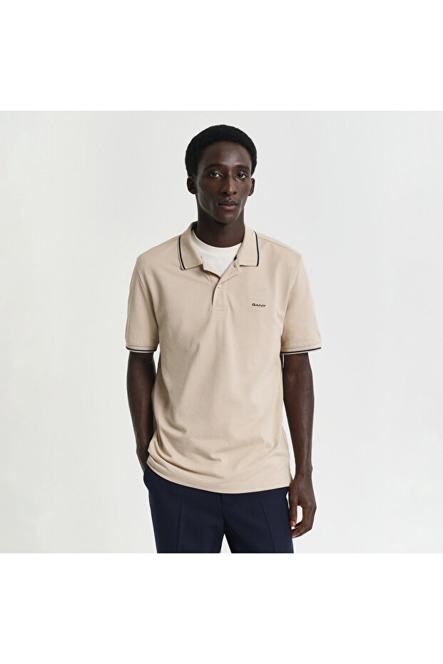 Erkek Bej Regular Fit Polo - 1