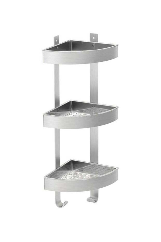 وحدة رفوف حائط زاوية فضية 26x19x58 سنتيمتر - 1