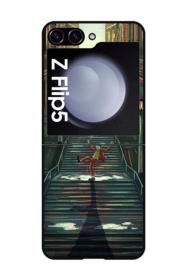 Protective Case Anti Scratch Shock Proof Bumper Cover For Samsung Galaxy Z Flip 5 Joker on stairs