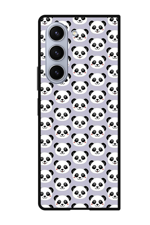 Protective Case Anti Scratch Shock Proof Bumper Cover For Samsung Galaxy Z Fold 5 Panda On Purple