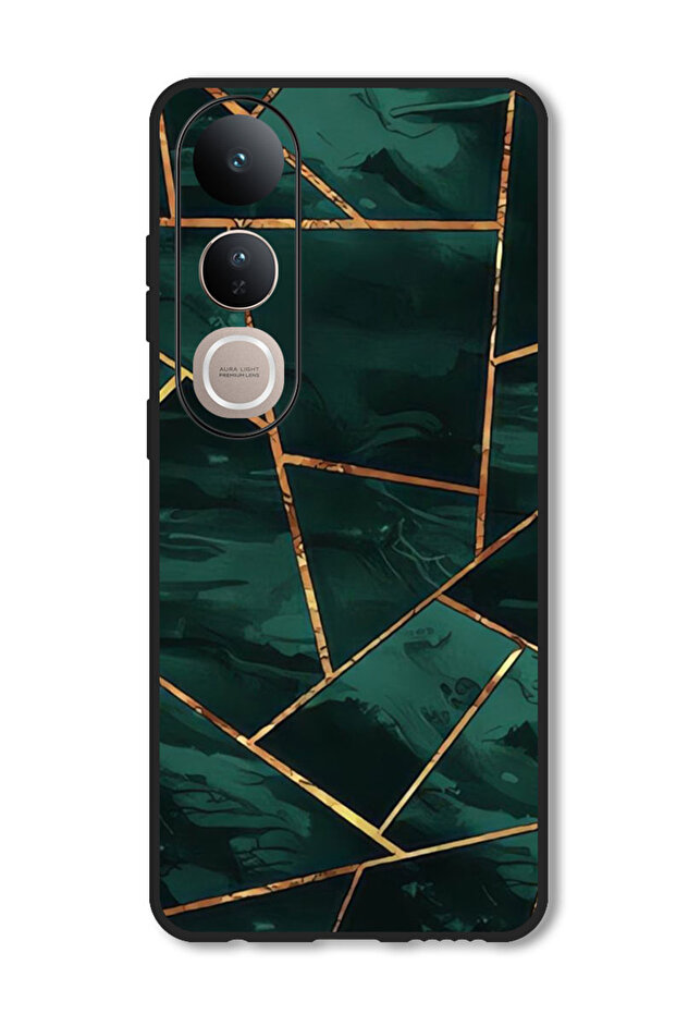 Case Compatible with Vivo V50 Lite Protection Shockproof Bumper Cover Green Pattern