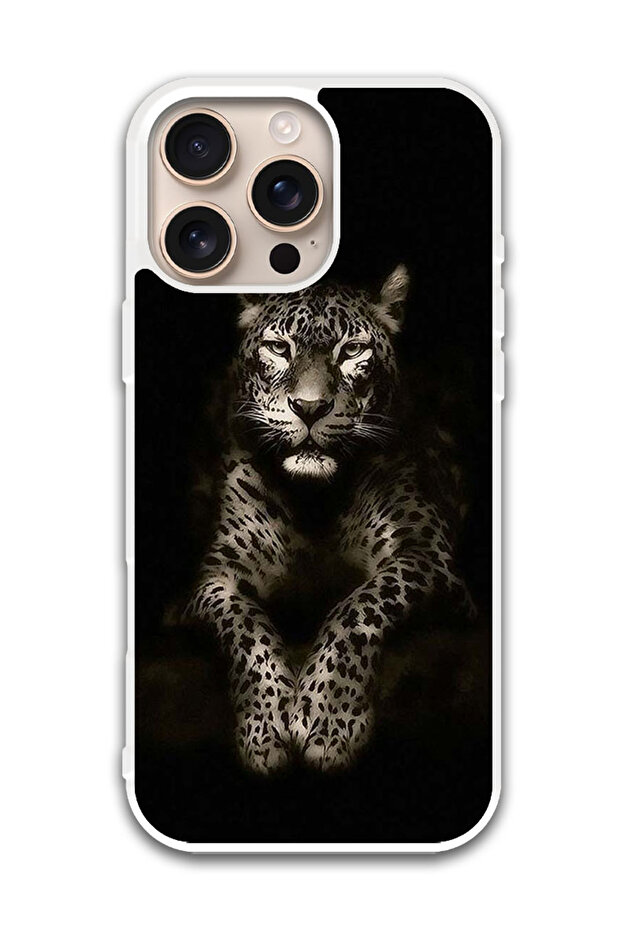 Protective Case Cover For APPLE IPHONE 16 Pro Max Leopard (White Bumper)