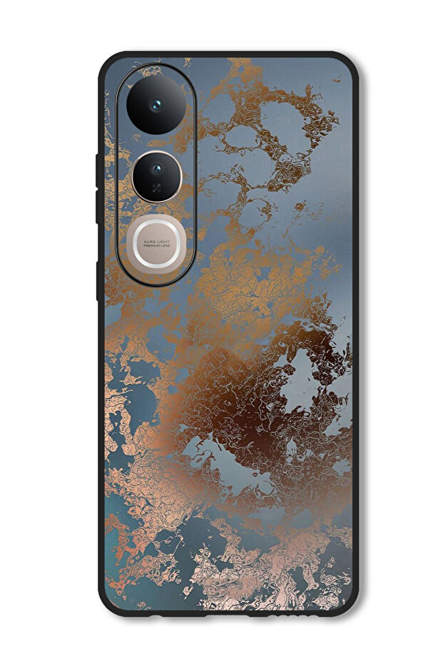 Case Compatible with Vivo V50 Lite Protection Shockproof Bumper Cover Golden Grey Design
