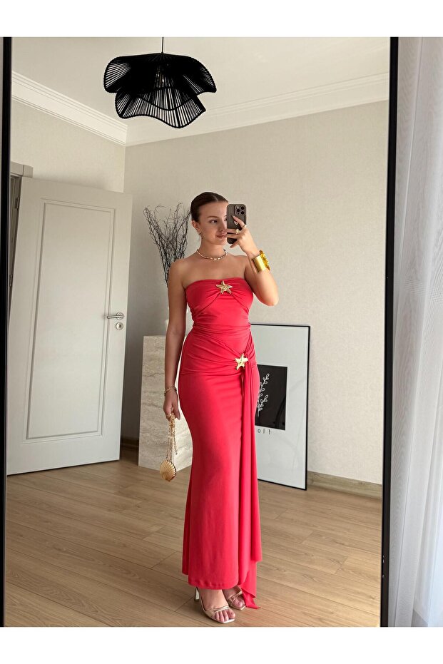 Stella Elegance Kırmızı Elbise - 1