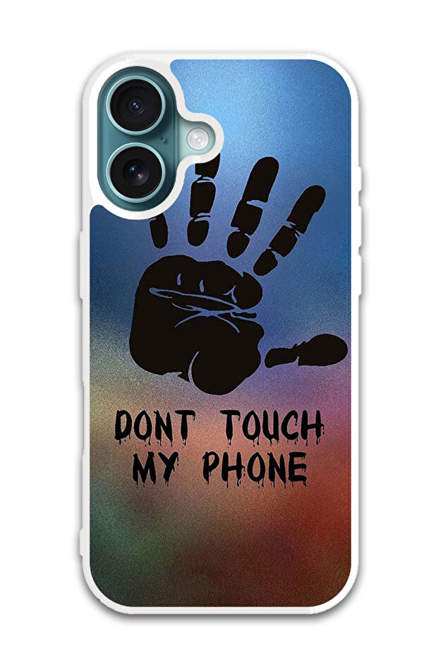 Protective Case Cover For APPLE IPHONE 16 Plus Dont Touch My Phone Hand (White Bumper)