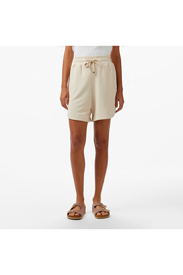Kadın Krem Regular Fit Şort - 3