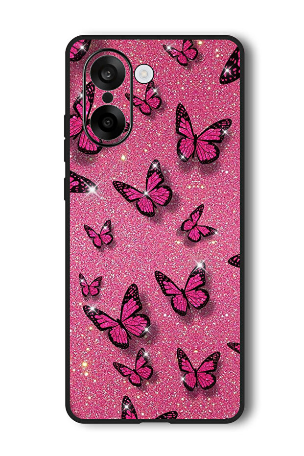 Case Compatible with OnePlus Nord CE 5 6.77 Inch Protection Shockproof Bumper Cover Pink Butterflies