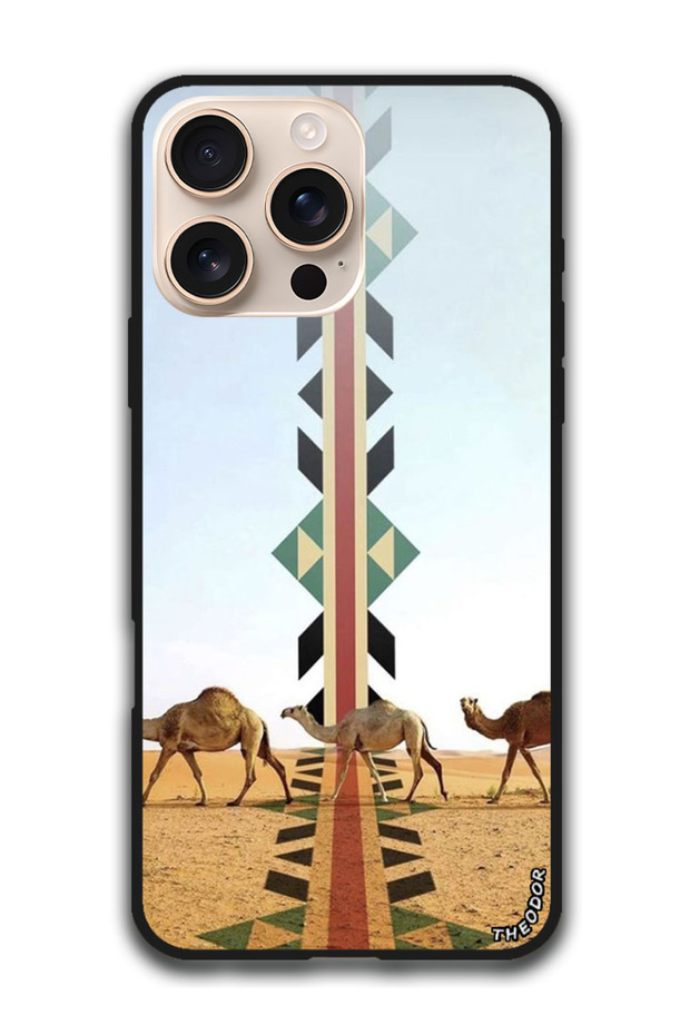 Protective Case Anti Scratch Shock Proof Cover For iPhone 16 Pro Max (6.9)-inch Camels walking