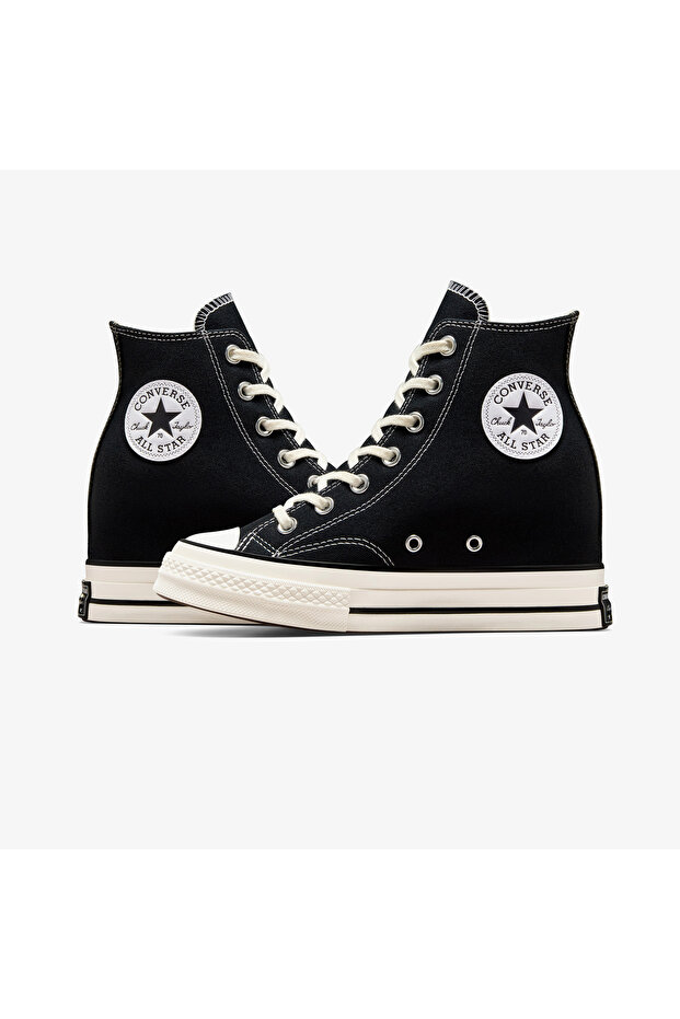 Chuck 70 Wedge Unisex Siyah Platform Sneaker - 7