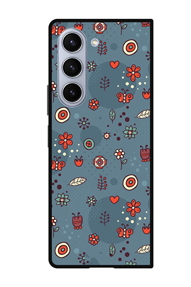 Protective Case Anti Scratch Shock Proof Bumper Cover For Samsung Galaxy Z Fold 5 Leaves and Flowers