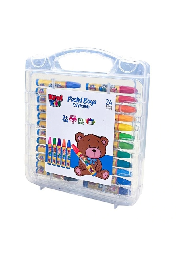 Kids Kk525 Oil Pastels- Pastel Painting Set 24 Pieces Box with Plastic Bag