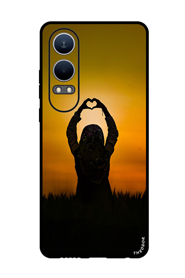 Protective Case Anti Scratch Shock Proof Cover For OnePlus Nord CE4 Lite silhouette_heart_sunset