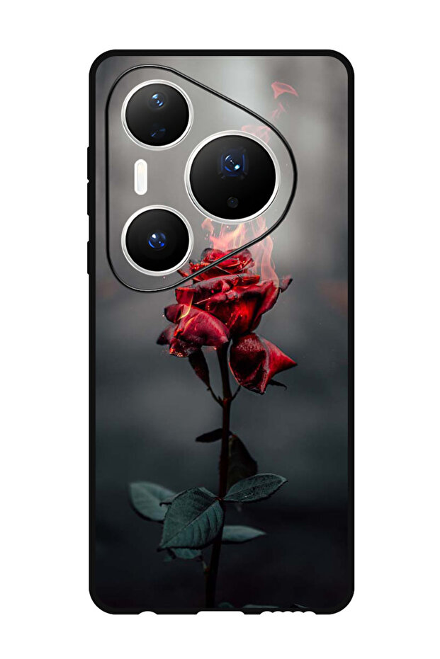 Case Compatible with Huawei Pura 80 Pro Plus 6.8 Inch Protection Shockproof Cover Burning Red Rose