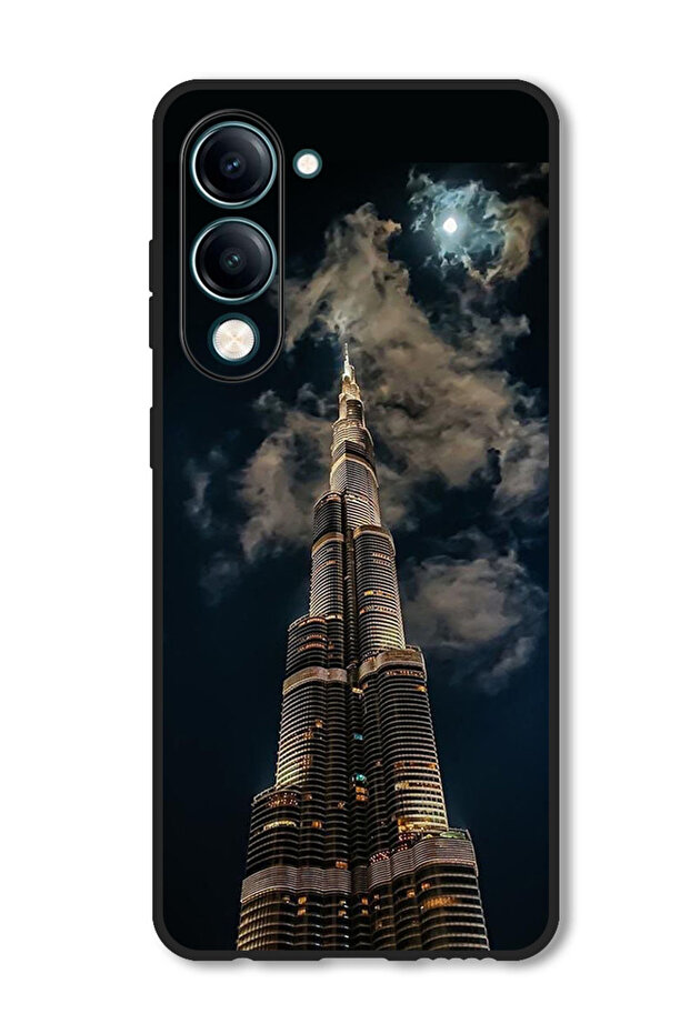 Case Compatible with Vivo Y29s Protection Shockproof Bumper Cover Burj Khalifa In Night