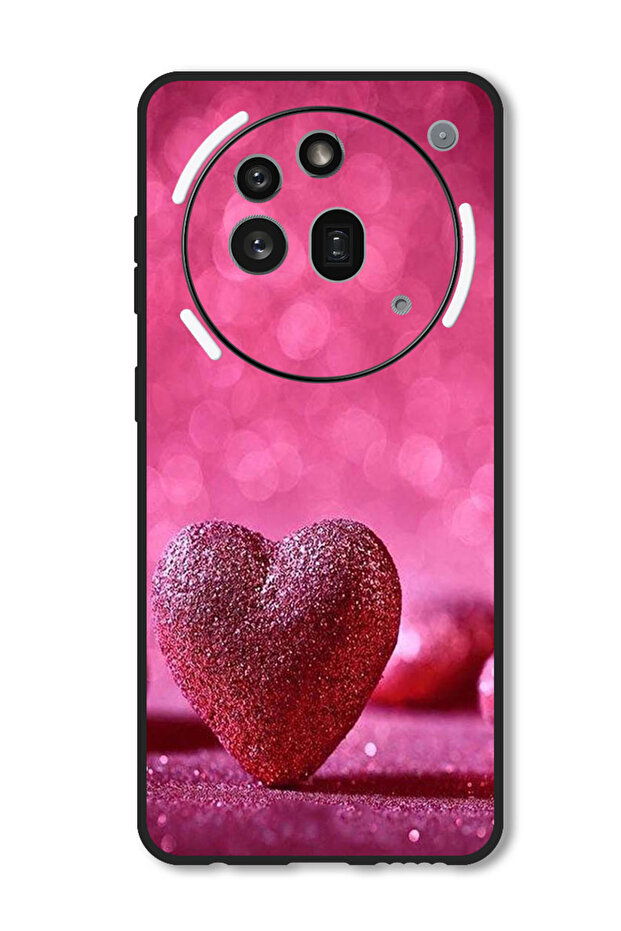 Case Compatible with Nothing Phone 3a Pro Protection Shockproof Bumper Cover Dark Pink Gliter Heart